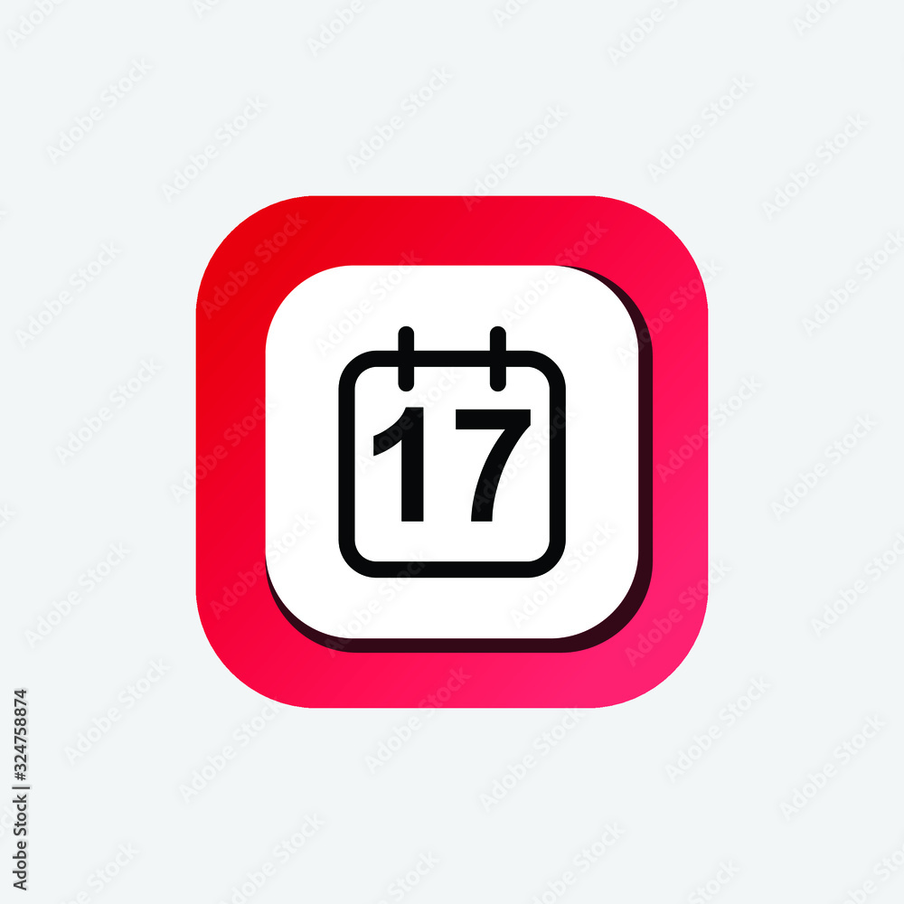 Icon Calendar Vector Line Art, One Day Calendar, The 17 st Icon Icon Calendar Vector Line Art, One Day Calendar, The 17 st Icon