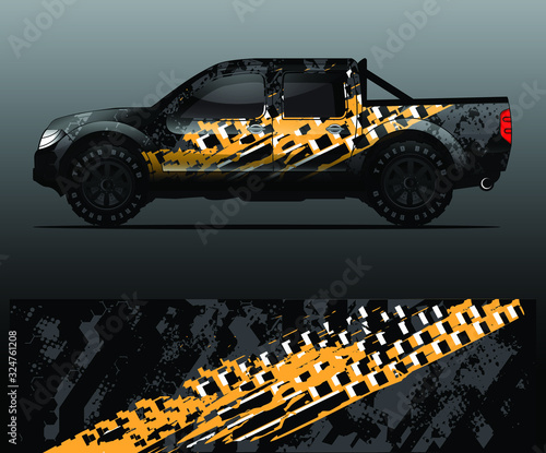 truck decal graphic wrap vector, abstract background