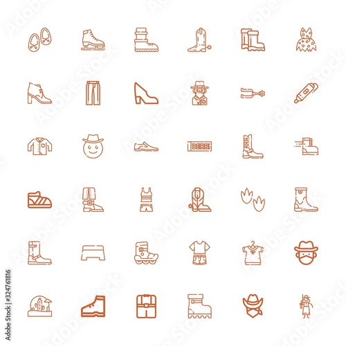 Editable 36 boot icons for web and mobile