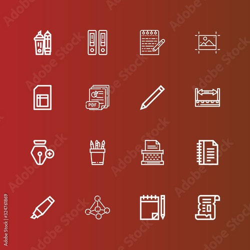 Editable 16 write icons for web and mobile