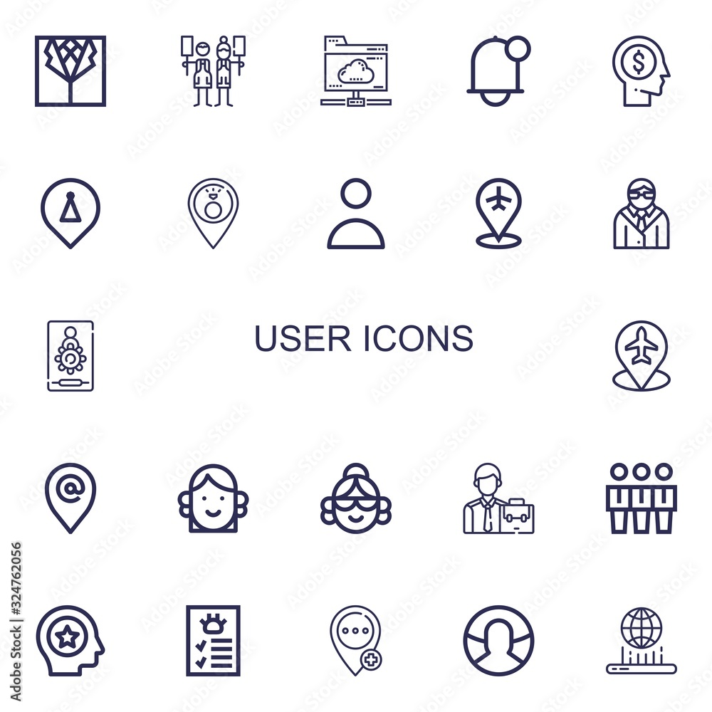 Editable 22 user icons for web and mobile Editable 22 user icons for web and mobile