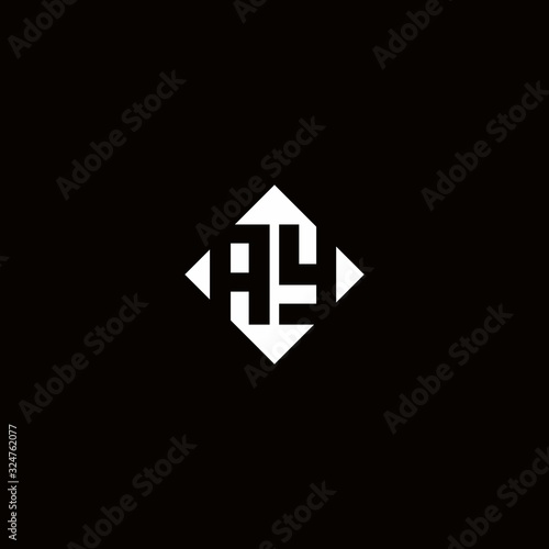 Free Download Monogram logo design with diamond square shape - GFXLoad
