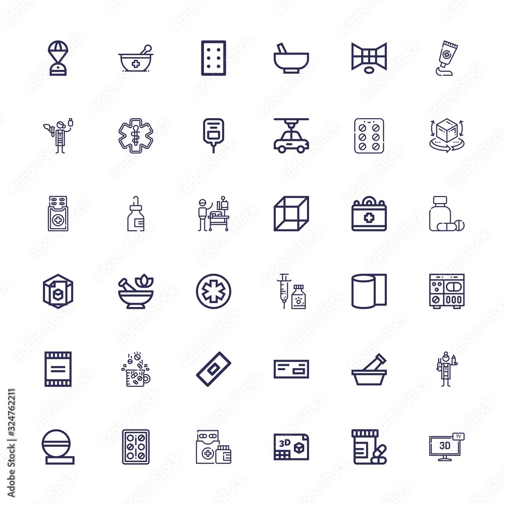 Editable 36 capsule icons for web and mobile