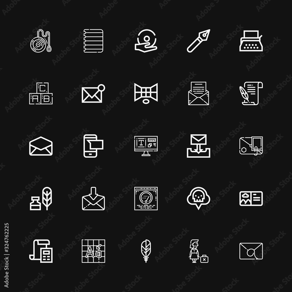 Editable 25 letter icons for web and mobile