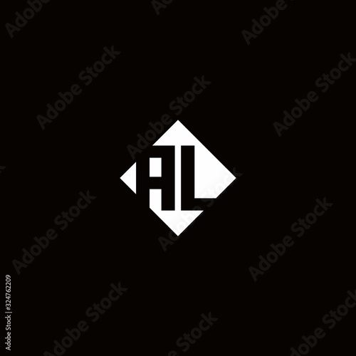 Monogram logo design with diamond square shape