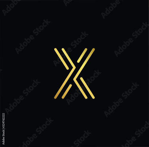Outstanding professional elegant trendy awesome artistic black and gold color X XX XY YX initial based Alphabet icon logo.