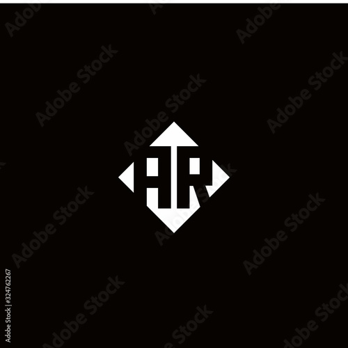 Monogram logo design with diamond square shape