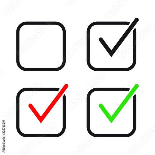 Free Download Checkbox set with blank and checked checkbox vector icon. - GFXLoad