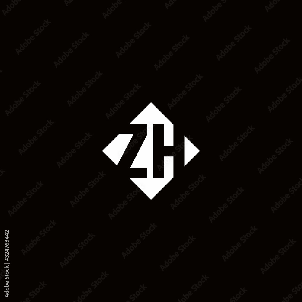 Monogram logo design with diamond square shape Monogram logo design with diamond square shape