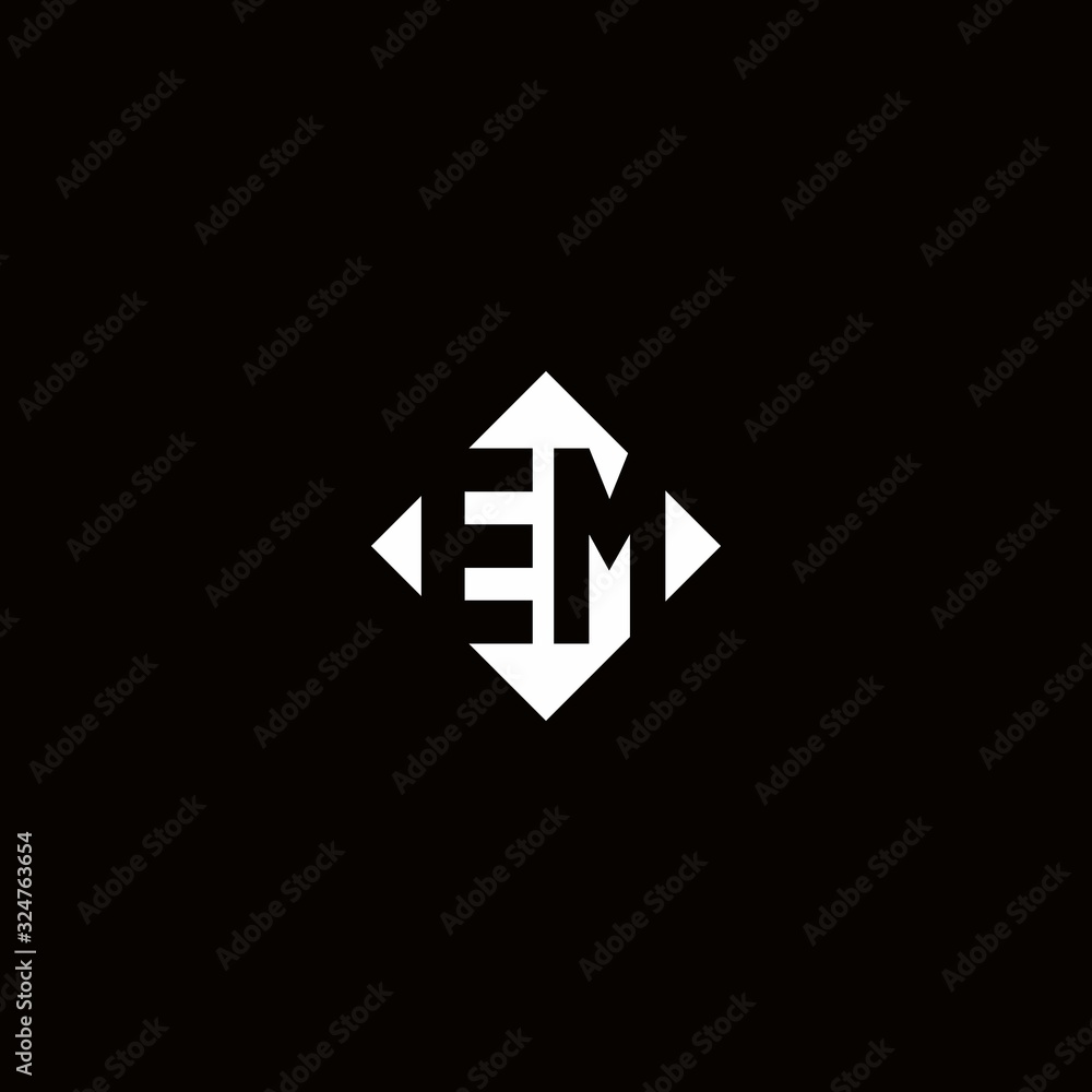 Monogram logo design with diamond square shape Monogram logo design with diamond square shape