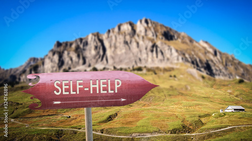 Fotografía Street Sign to Self-Help