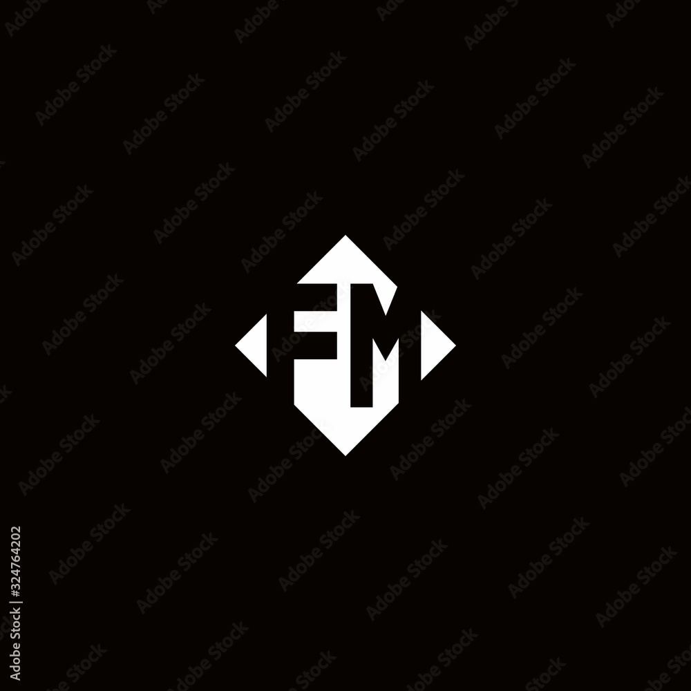 Monogram logo design with diamond square shape Monogram logo design with diamond square shape