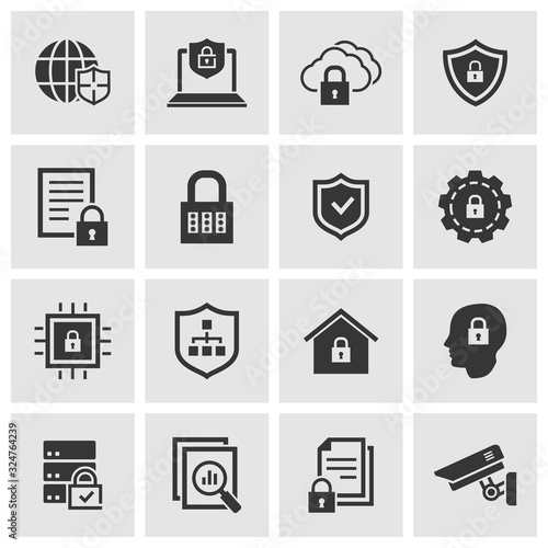 Security icon set. Illustrations isolated.