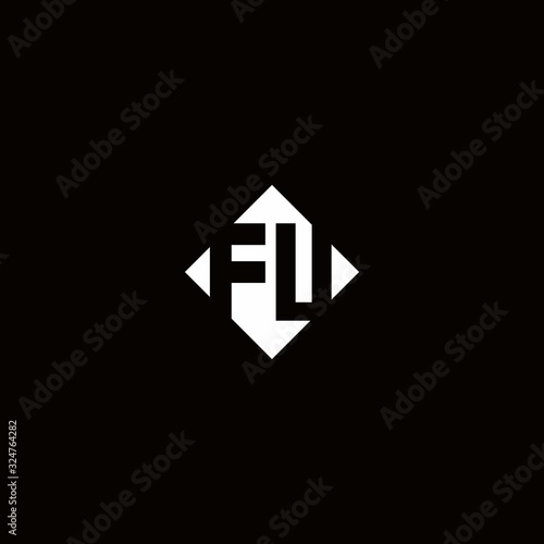 Monogram logo design with diamond square shape