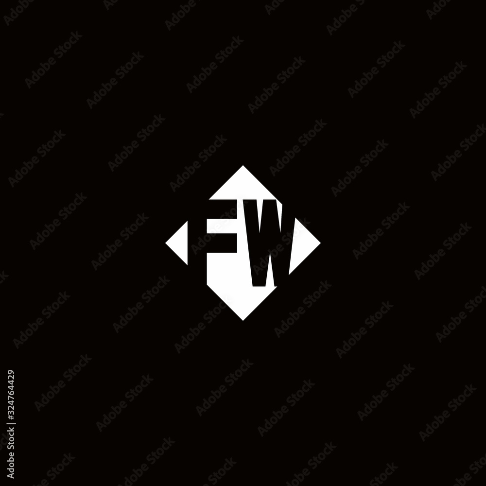 Monogram logo design with diamond square shape Monogram logo design with diamond square shape