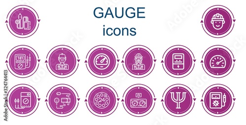 Editable 14 gauge icons for web and mobile