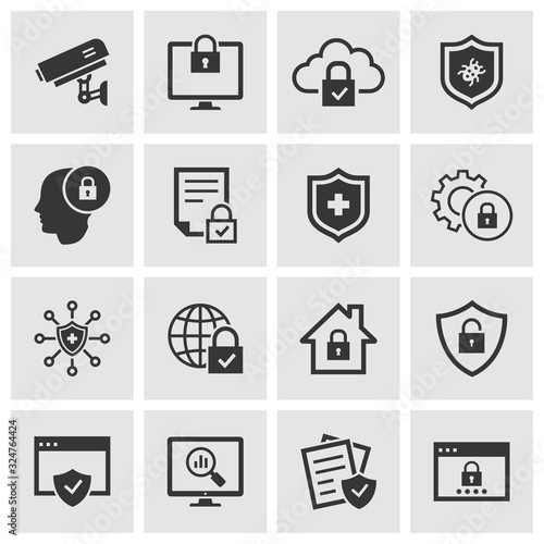 Security icon set. Illustrations isolated.