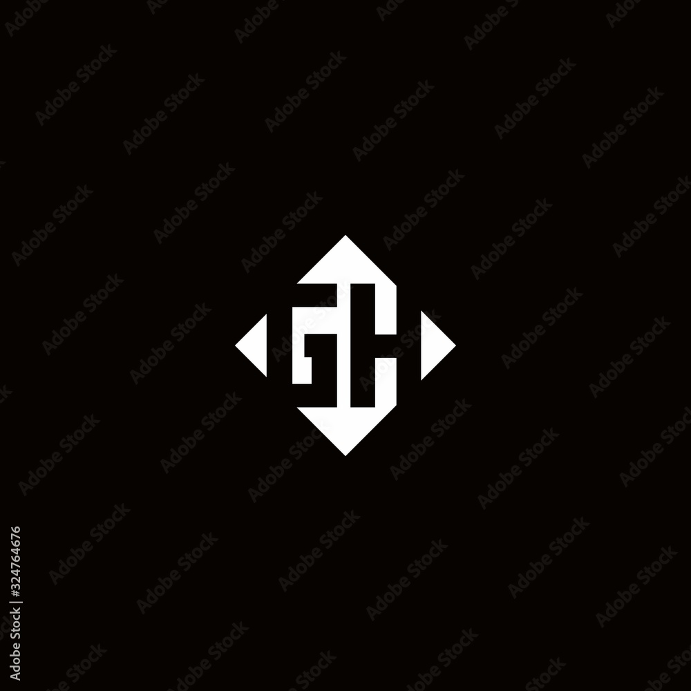 Monogram logo design with diamond square shape Monogram logo design with diamond square shape