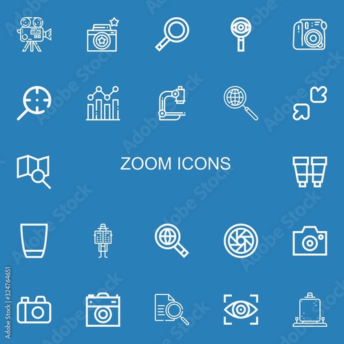 Editable 22 zoom icons for web and mobile
