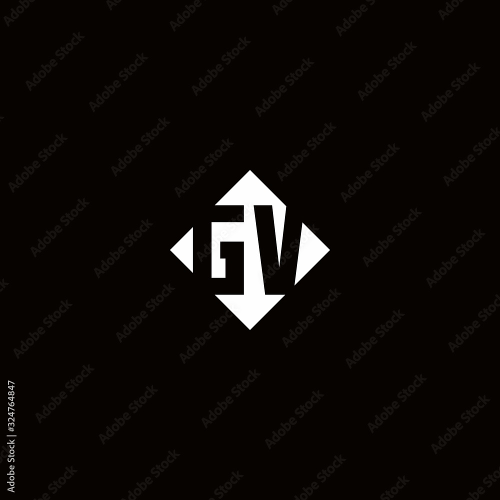 Monogram logo design with diamond square shape Monogram logo design with diamond square shape