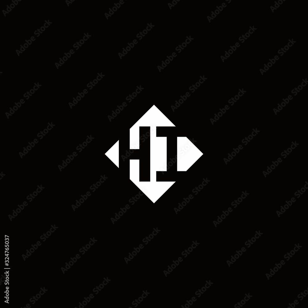Monogram logo design with diamond square shape Monogram logo design with diamond square shape