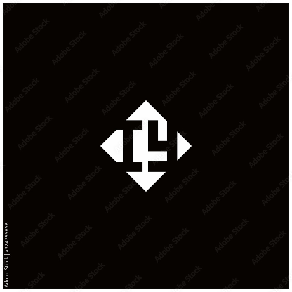 Monogram logo design with diamond square shape Monogram logo design with diamond square shape
