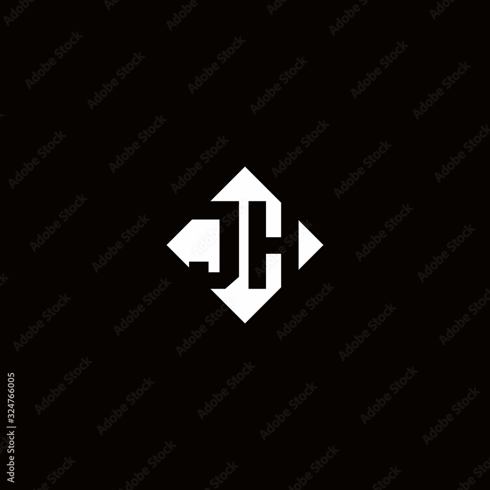 Monogram logo design with diamond square shape Monogram logo design with diamond square shape
