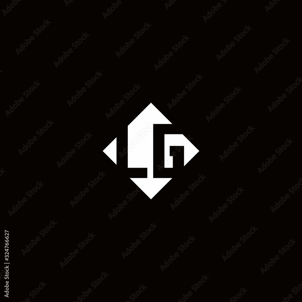 Monogram logo design with diamond square shape Monogram logo design with diamond square shape