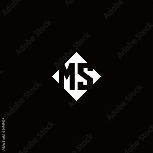 Monogram logo design with diamond square shape