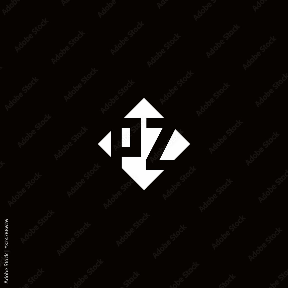 Monogram logo design with diamond square shape Monogram logo design with diamond square shape