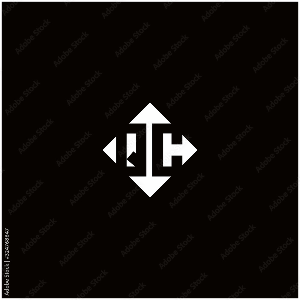 Monogram logo design with diamond square shape Monogram logo design with diamond square shape