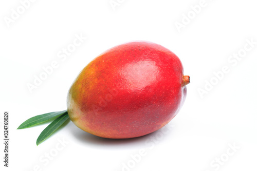 Ripe mango isolated on white. Mango Clipping Path - Image