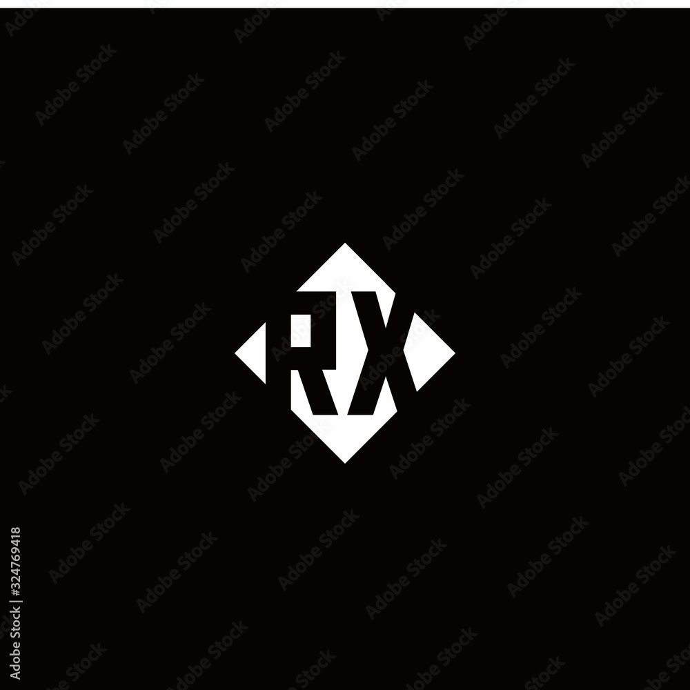 Monogram logo design with diamond square shape Monogram logo design with diamond square shape