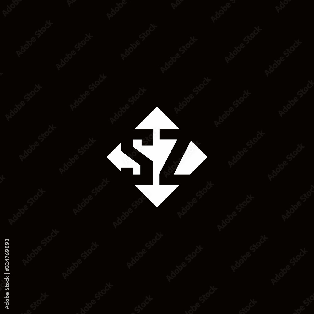 Monogram logo design with diamond square shape Monogram logo design with diamond square shape