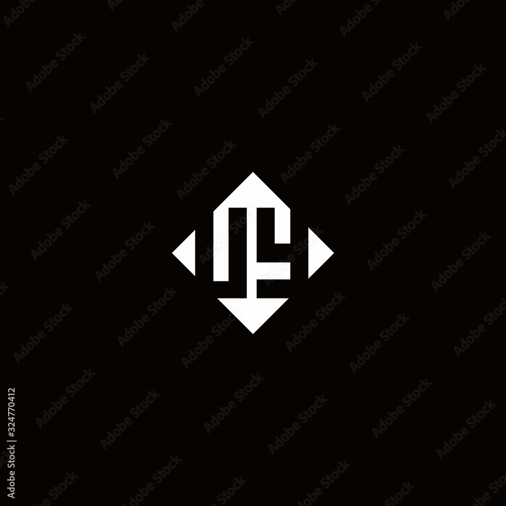 Monogram logo design with diamond square shape Monogram logo design with diamond square shape