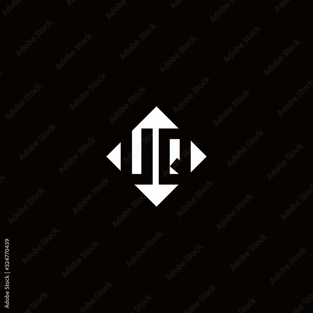 Monogram logo design with diamond square shape Monogram logo design with diamond square shape