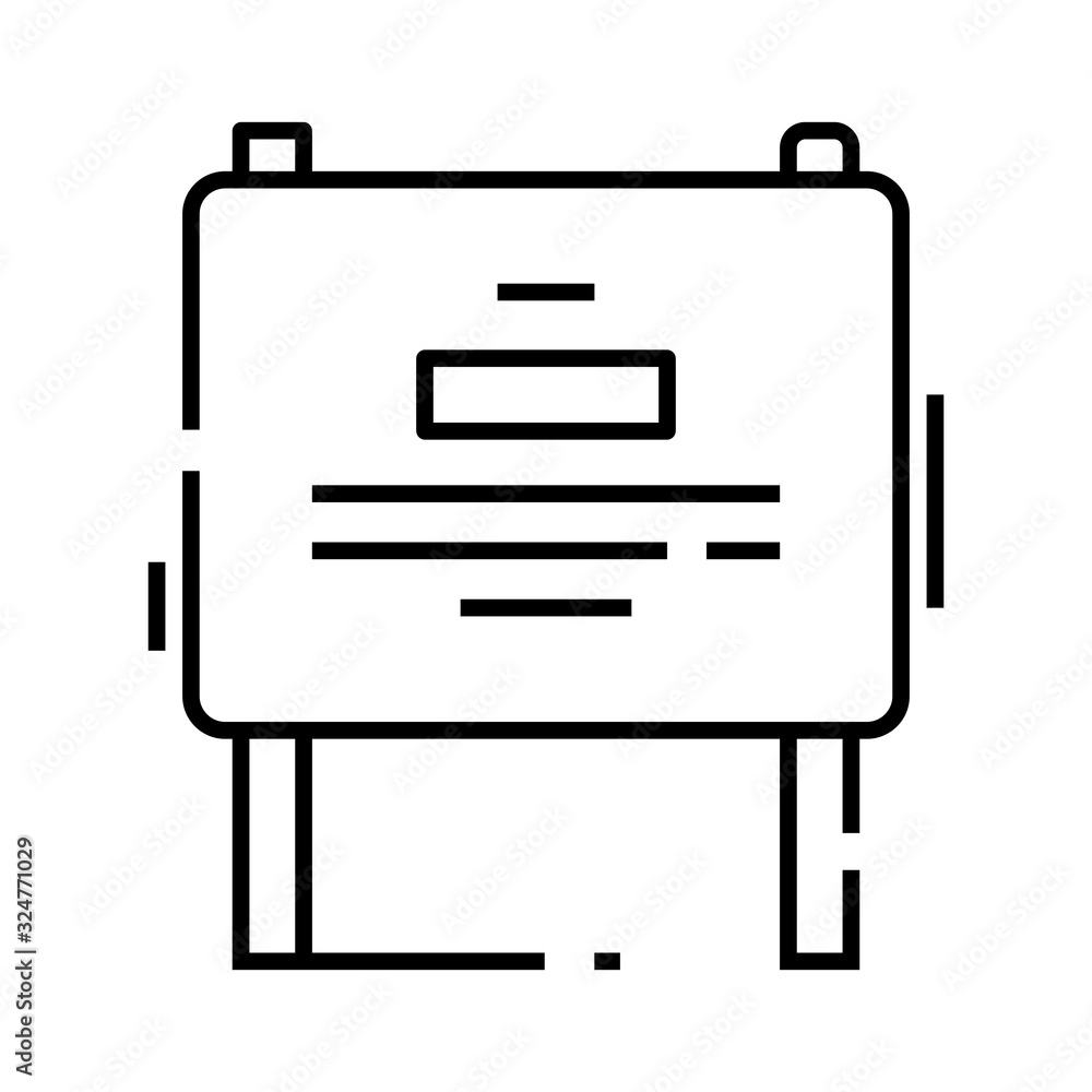 Billboard line icon, concept sign, outline vector illustration, linear symbol. Billboard line icon, concept sign, outline vector illustration, linear symbol.