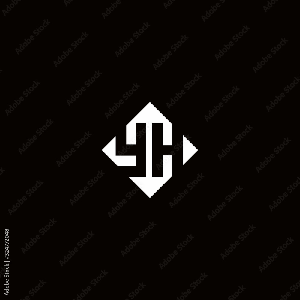 Monogram logo design with diamond square shape Monogram logo design with diamond square shape
