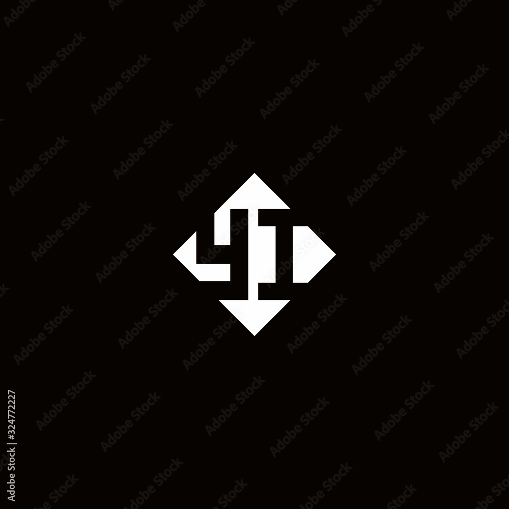 Monogram logo design with diamond square shape Monogram logo design with diamond square shape