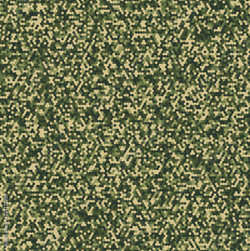 Military seamless camouflage pattern. Background is made up of randomly painted hexagons. EPS10 vector file