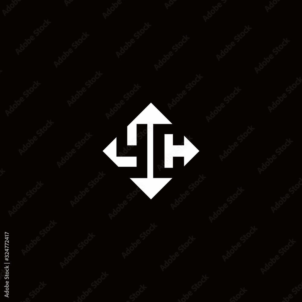 Monogram logo design with diamond square shape Monogram logo design with diamond square shape