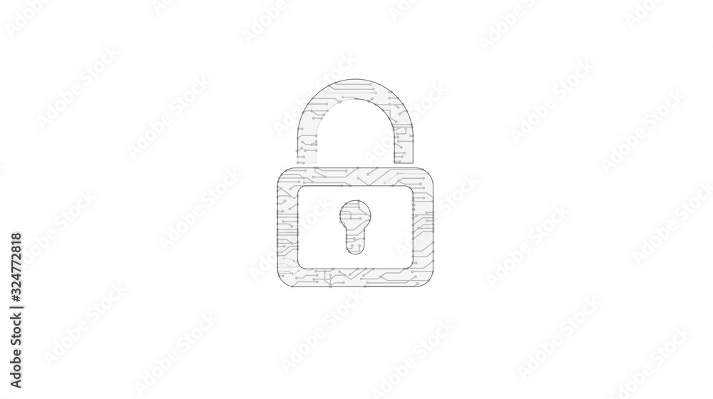 Cyber security with padlock symbol Cyber security with padlock symbol