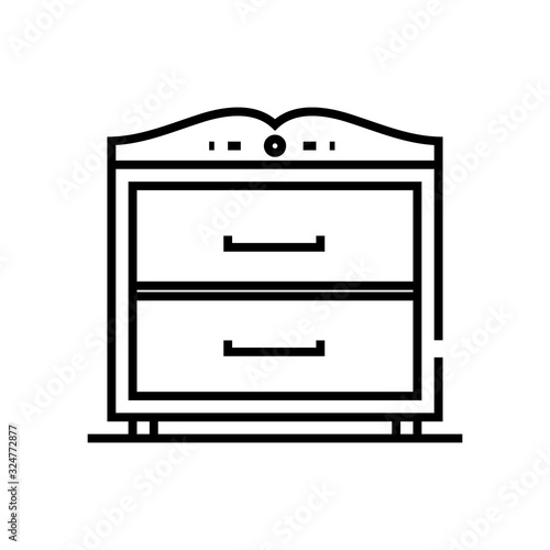 Bedroom closet line icon, concept sign, outline vector illustration, linear symbol.