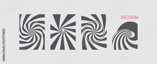 Wallpaper Mural Pattern with optical illusion. Black and white design. Abstract striped background. Vector illustration. Torontodigital.ca