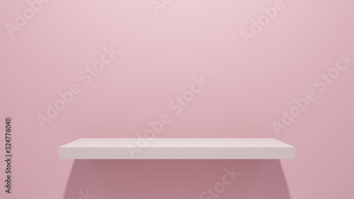 Fototapeta Naklejka Na Ścianę i Meble -  Empty shelf  minimal studio background for show product.