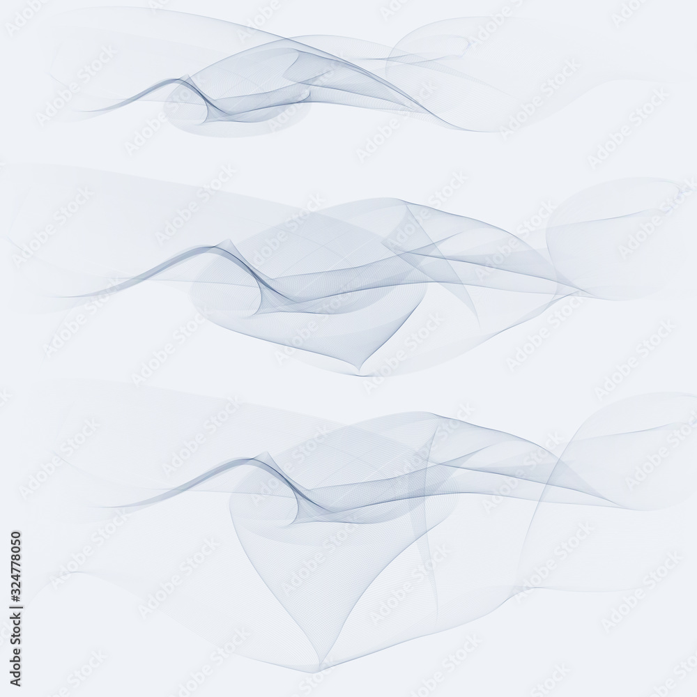 A wave of many gray lines. Abstract wavy stripes on a white background isolated. Creative line art. A wave of many gray lines. Abstract wavy stripes on a white background isolated. Creative line art.