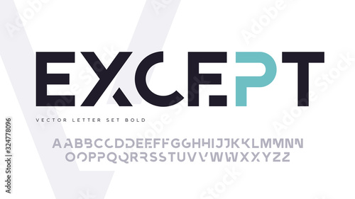 Obraz na plátně Contemporary geometric uppercase letter set, vector alphabet, typography
