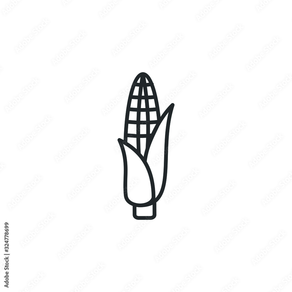 corn Icon vector sign isolated for graphic and web design. wheat oats, Vegetarian, vegan, harvest. Vegetables symbol template color editable on white background corn Icon vector sign isolated for graphic and web design. wheat oats, Vegetarian, vegan, harvest. Vegetables symbol template color editable on white background