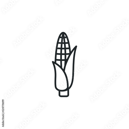 corn Icon vector sign isolated for graphic and web design. wheat oats, Vegetarian, vegan, harvest. Vegetables symbol template color editable on white background