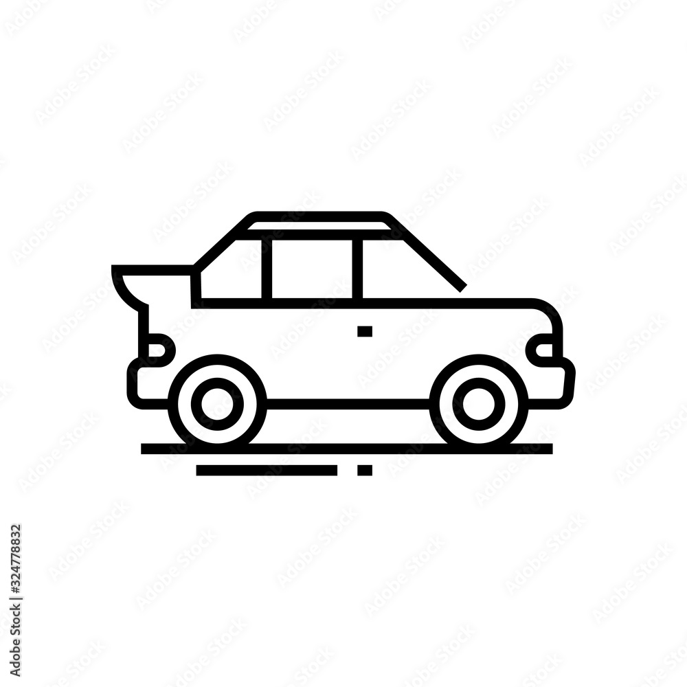 Auto car line icon, concept sign, outline vector illustration, linear symbol.